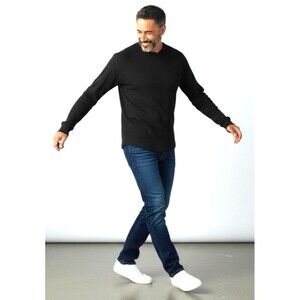 Claiborne Knit Pullover Mens XL Black Soft Stretch Modal/Polyester Blend Dadcore